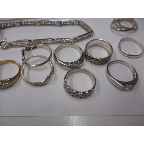 178 - A parcel of costume jewellery, to include approx. 100g silver and white metal items, all in used con... 