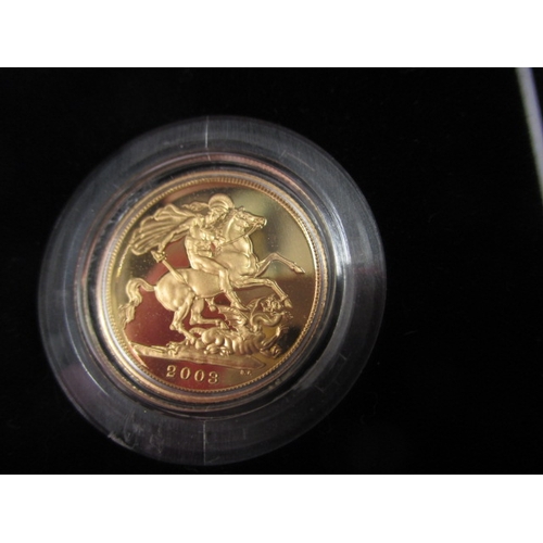 124 - A 2003 proof gold sovereign in original Royal Mint packaging , minor scuff to corner of box