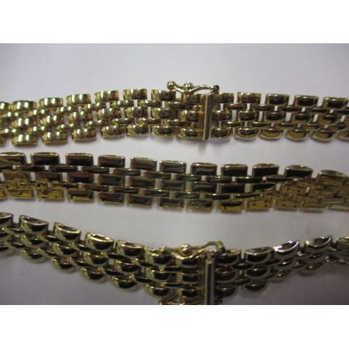 67 - A vintage 9ct yellow gold bracelet and necklace set, approx. linear lengths 40cm & 19cm, both in goo... 