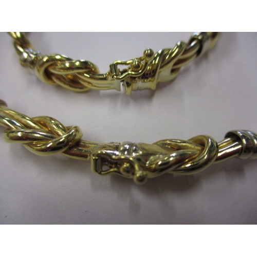 68 - A vintage 18ct white and yellow gold bracelet and necklace set, both in useable pre-owned condition ... 