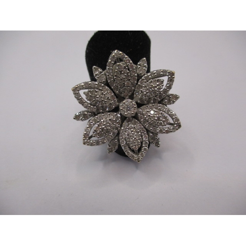 27 - An 18ct white gold and diamond floral cluster ring, approx. total diamond weight 2ct, approx. ring s... 