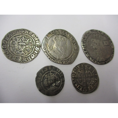 131 - 5 Silver hammered coins, various dates and grades, some very fine examples