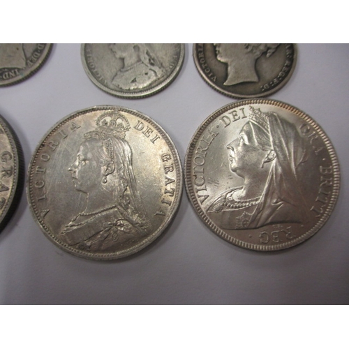 133 - 18 Victorian silver coins, to include crowns, various busts and grades, some in VF+, approx. parcel ... 