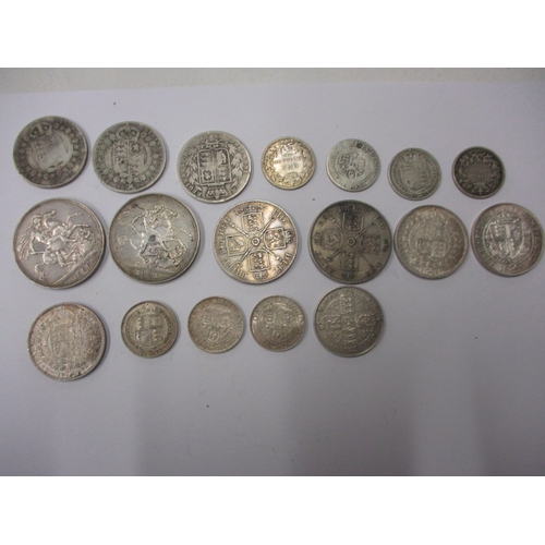 133 - 18 Victorian silver coins, to include crowns, various busts and grades, some in VF+, approx. parcel ... 