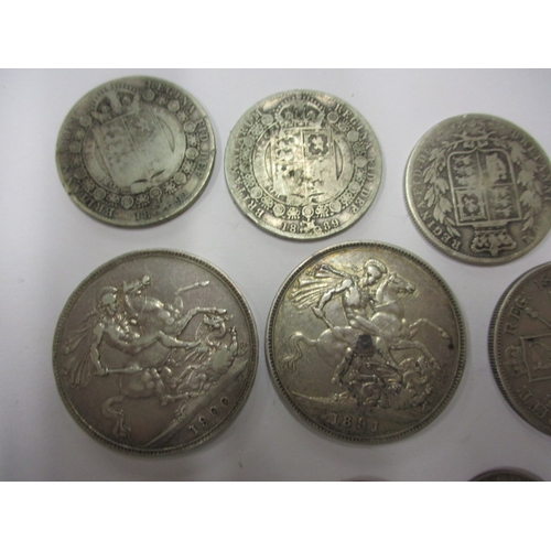 133 - 18 Victorian silver coins, to include crowns, various busts and grades, some in VF+, approx. parcel ... 