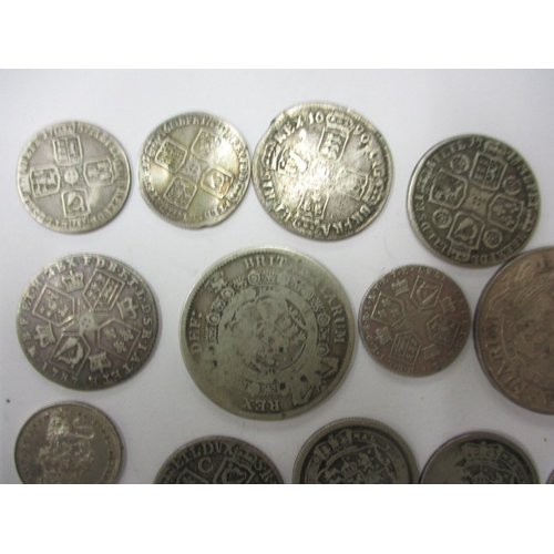 136 - A parcel of George II and later silver coins, various dates and grades, some VF+, approx. parcel wei... 