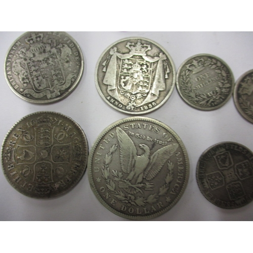 136 - A parcel of George II and later silver coins, various dates and grades, some VF+, approx. parcel wei... 