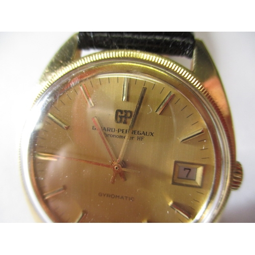 95 - A gents 18ct gold Girard-Perregaux gyromatic chronometer HF watch, having recently been serviced and... 