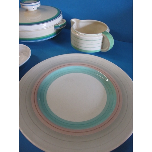 313 - A parcel of Clarice Cliff ceramics and a Susie Cooper plate, most in banded designs, no observed chi... 