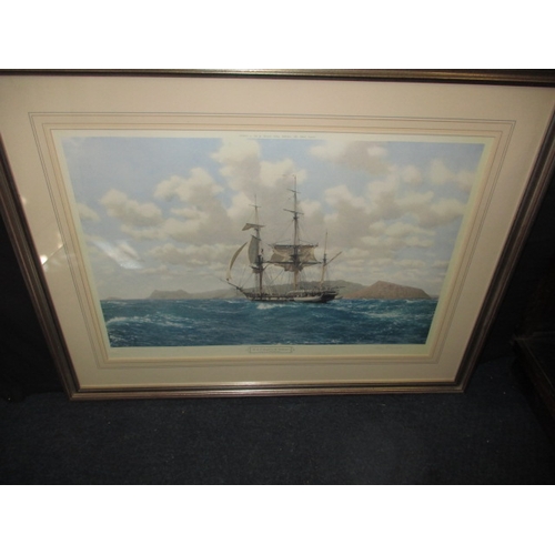 263 - A Fine Art trade Guild print of  H M S Beagle, in glazed frame and signed to mount ‘John Chancellor’... 