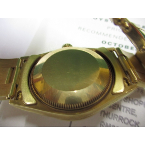 98 - A 2004 gold Rolex Oyster perpetual chronometer 77518, being marked for 18ct gold with original box a... 