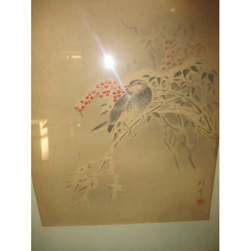 270 - Two antique Japanese pictures, Artist Sho-un, Kano school puipl of Yasunobu, in later glazed frames ... 