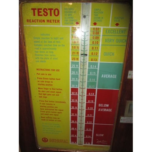 295 - A vintage coin operated TESTO reaction meter, designed to self-test fitness to drive after drinking,... 