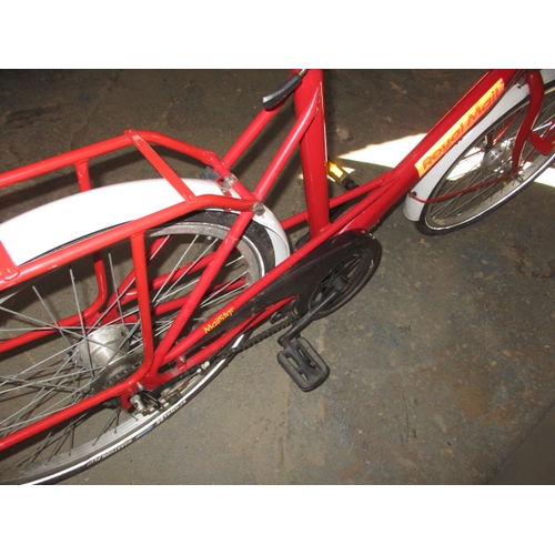 300 - A vintage royal mail postal bike, step through frame ,used condition tyres need pumping up, broken r... 