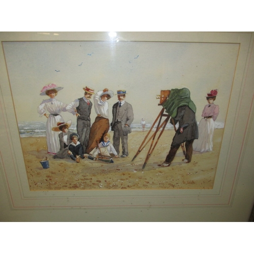 265 - Albert W Smith 2 framed watercolour beach scenes, approx. image size 32x24cm, on art board, glass ne... 