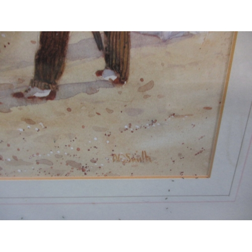 265 - Albert W Smith 2 framed watercolour beach scenes, approx. image size 32x24cm, on art board, glass ne... 