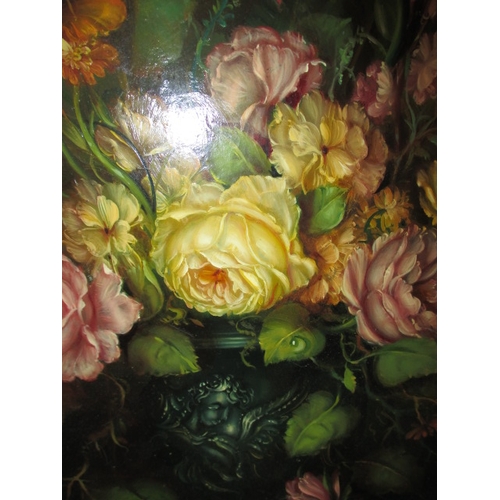 266 - A gilt framed floral still life, label verso for Josef Furst and signed lower right, approx. image s... 