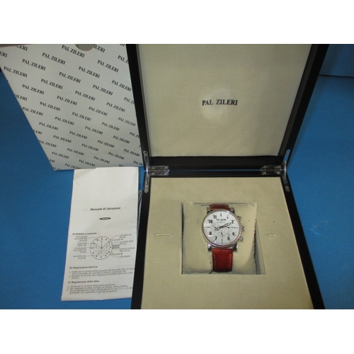 108 - A PAL ZILERI chronograph watch in original box with paperwork in pre-owned working order