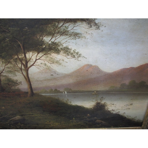 267 - A 19th century oil on canvas costal landscape, signed lower right possibly Charles A Watson, approx.... 