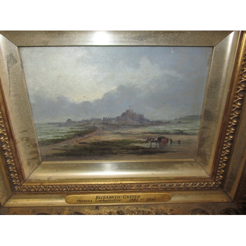 268 - 3 Vintage oil on canvas costal scenes, 2 marked Thomas Larbalestier 1861-1930 all in gilt frames, ap... 