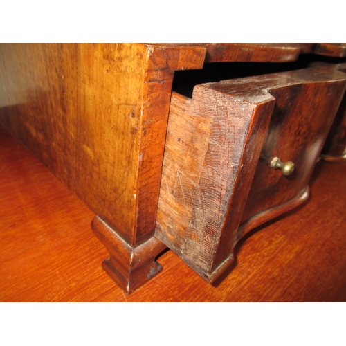 321 - A 19th century walnut desk top writing desk with vanity mirror top over compartmented storage with s... 