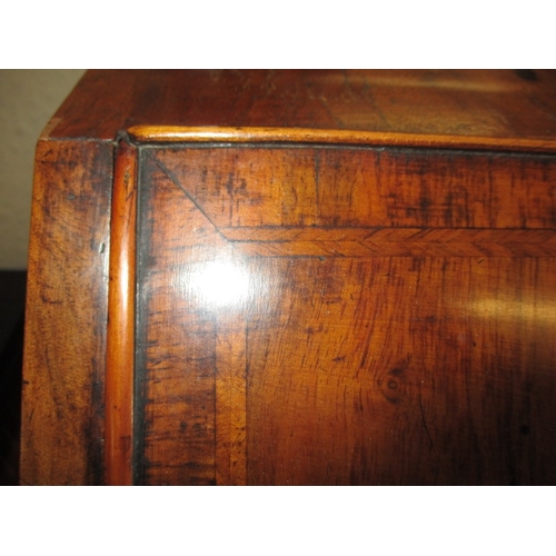 321 - A 19th century walnut desk top writing desk with vanity mirror top over compartmented storage with s... 