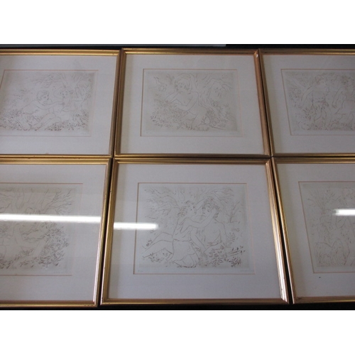 271 - A limited edition set of 12 dry point etchings by Katerina Wilczynski 9/100, based on the Ancient Gr... 