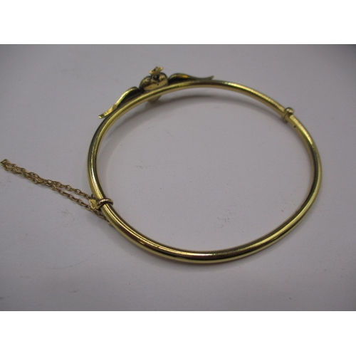 73 - A vintage 15ct yellow gold and seed pearl bangle, approx. gross weight 5.9g, in good useable pre-own... 