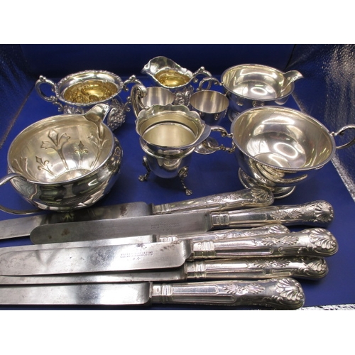 164 - A parcel of sterling silver items, approx. parcel weight without knives 755g, various dates and make... 