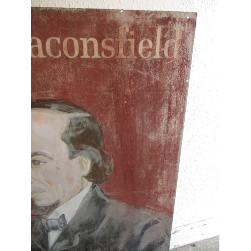 281 - A vintage Charrington pub sign for the Earl of Beaconsfield, hand painted on an aluminium panel, c19... 