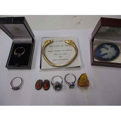 181 - A small parcel of costume jewellery to include 1, 9ct gold ring, all in used condition