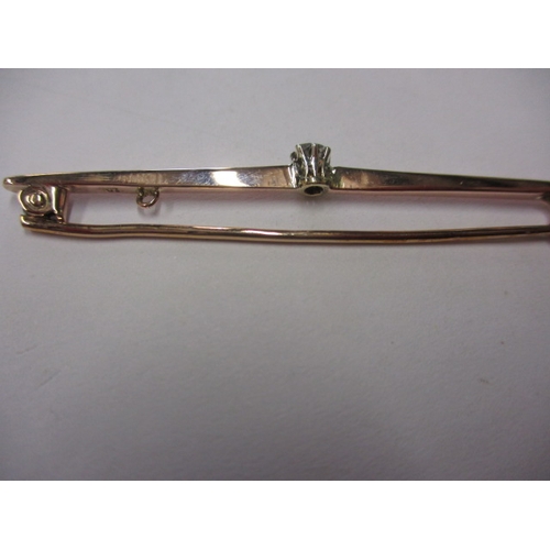 70 - An Edwardian 9ct rose gold bar brooch with central diamond, approx. weight 2.67g, in good pre-owned ... 