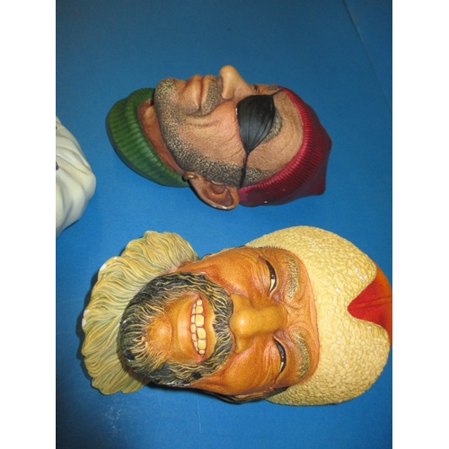 2 - 5 Vintage Bossons plaster heads, all in pre-owned condition