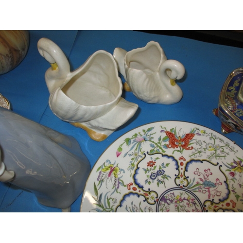 36 - A parcel of vintage ceramics and glass items, to include Sylvac and paperweights, all in used condit... 