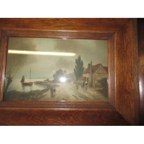 39 - A parcel of vintage framed pictures, to include seascapes on board, all in used condition, various s... 