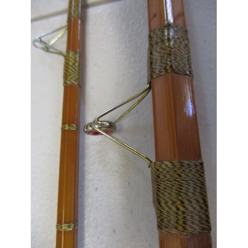 53 - A vintage Sealey Octopus split cane fishing rod, in near unused condition, approx. length 11ft,  and... 