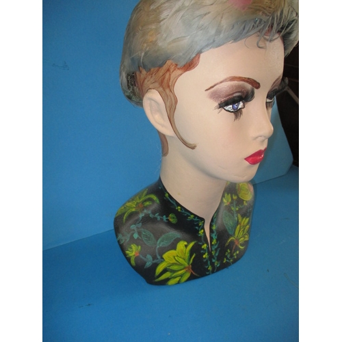 60 - A polystyrene bust hand painted in the 1930s style, approx. height 38cm