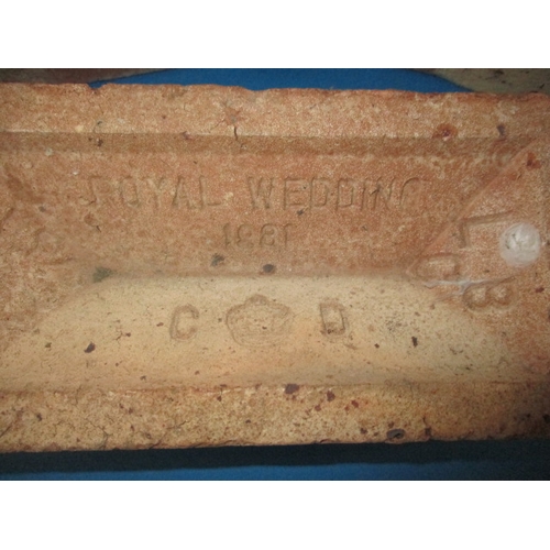 67 - 3 London brick company 1981 Royal wedding commemorative bricks, in unused condition with general age... 