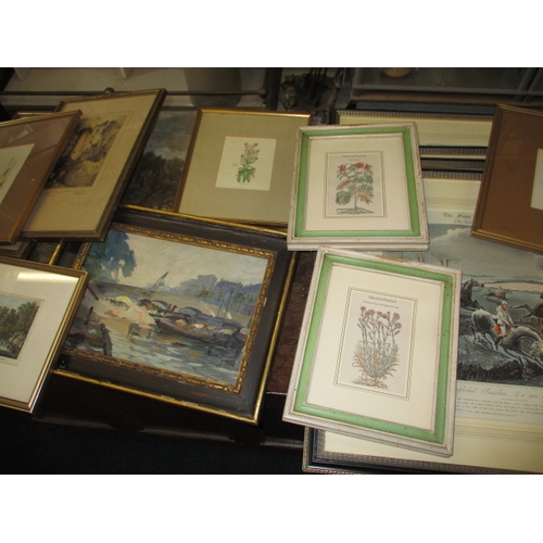 72 - A large quantity of framed pictures, to include 4 steeple chase prints, all in useable pre-owned con... 