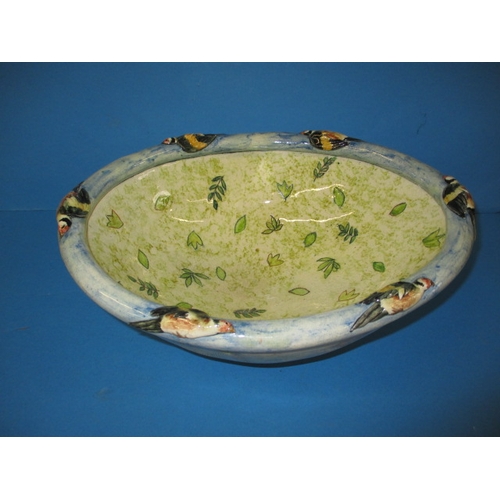 78 - An Anna Lambert studio pottery bowl, approx. length 36cm in good pre-owned condition