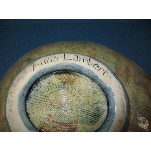 78 - An Anna Lambert studio pottery bowl, approx. length 36cm in good pre-owned condition