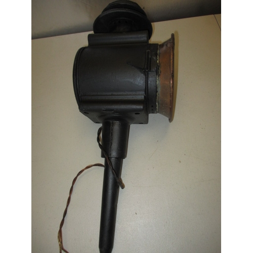 179 - A vintage carriage lamp, converted to electric. Approximate overall length 53cm, not tested as to fu... 