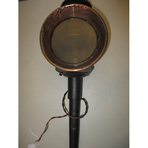 179 - A vintage carriage lamp, converted to electric. Approximate overall length 53cm, not tested as to fu... 