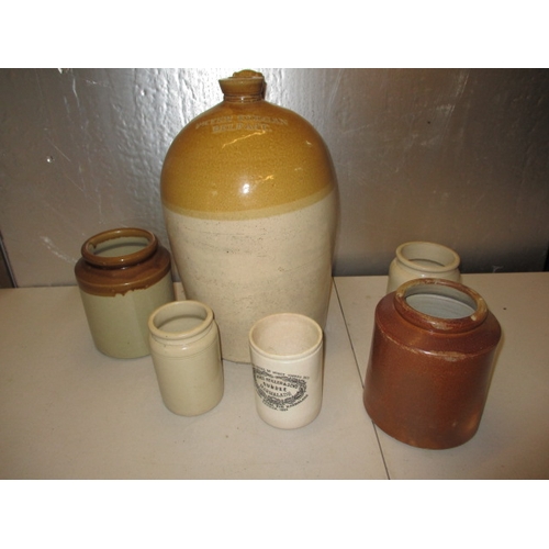 182 - A quantity of stone ware jars, to include a large ‘Peter Keegan, Belfast’ example approx.. height 44... 