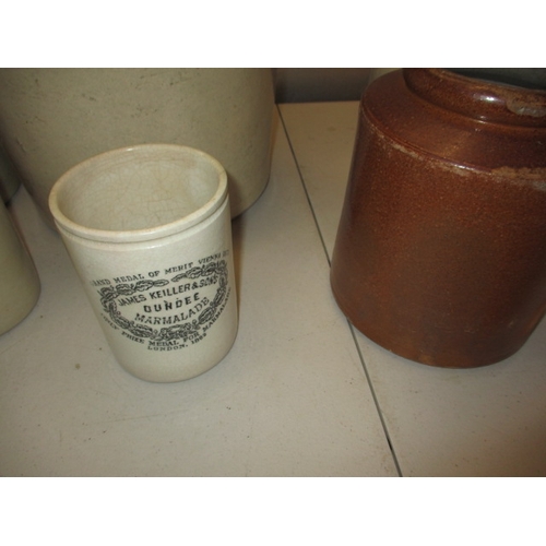 182 - A quantity of stone ware jars, to include a large ‘Peter Keegan, Belfast’ example approx.. height 44... 