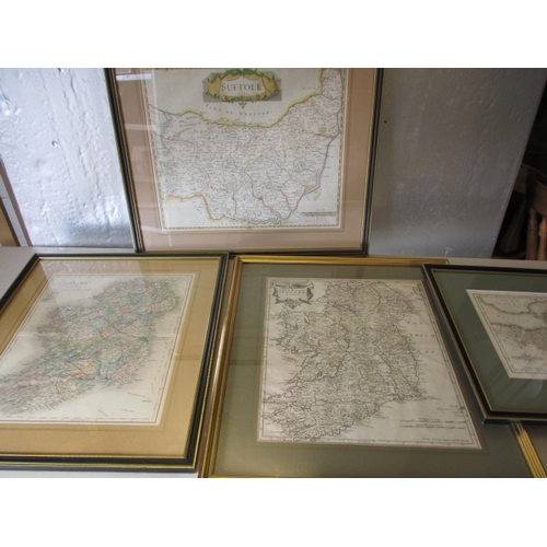 187 - 3 Antique maps of Ireland and Suffolk and a later example of Somerset. Approximate size of largest 5... 