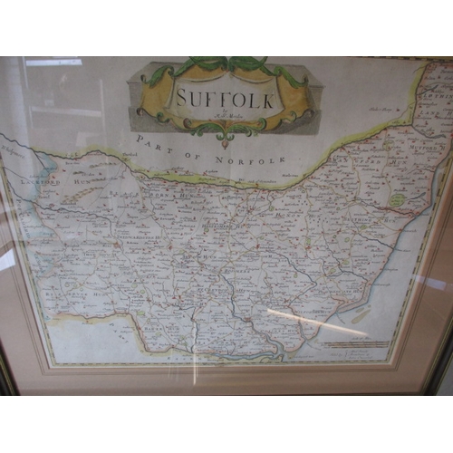 187 - 3 Antique maps of Ireland and Suffolk and a later example of Somerset. Approximate size of largest 5... 