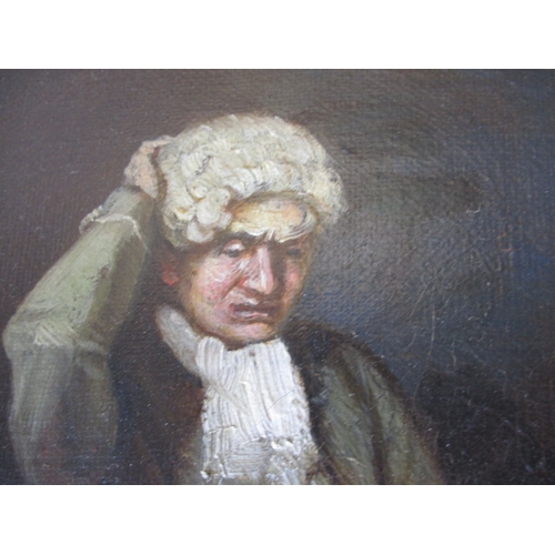 188 - A vintage oil on canvas portrait of a gentleman thinking. Signed and dated lower right. Approximate ... 