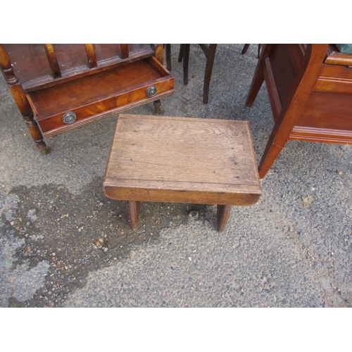 191 - A parcel of miscellaneous furniture items, to include a nest of tables and a canterbury. All with ag... 