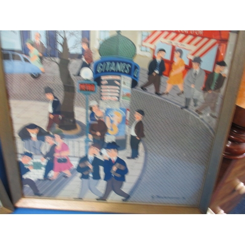 202 - Three vintage G Diekmann French street scene prints, all dated 1975 and in period frames, in good us... 